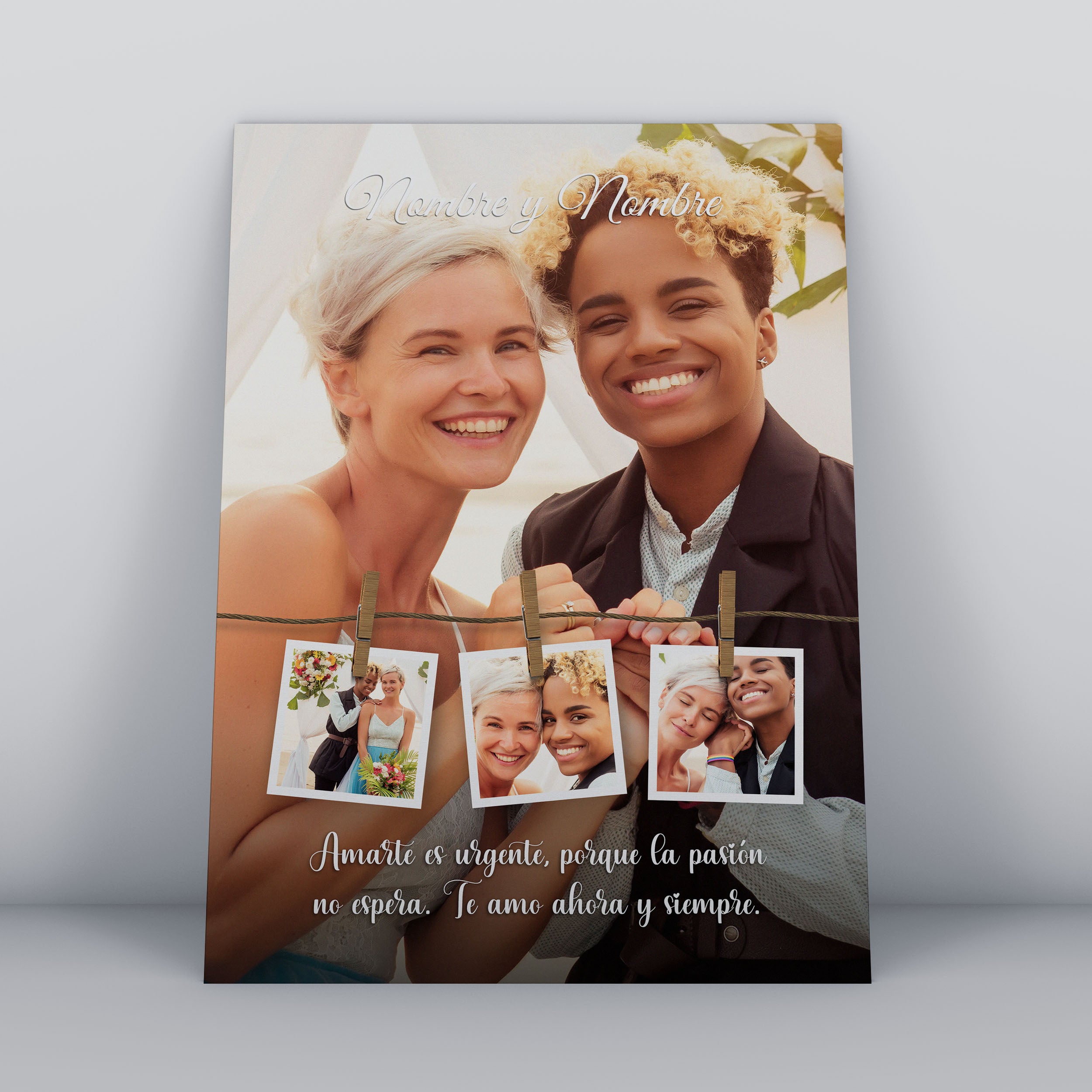 💕 Cuadro Personalizado para Parejas | Diseño con Cuerda y Recuerdos